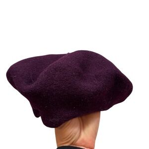 Vintage Importina Brand‎ 100% Wool Plum Colored Beret